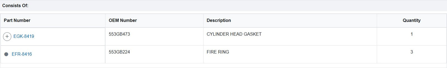 Head Gasket Kit Mack 25502669, 57GC2115A